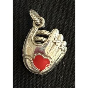 Brighton Softball Baseball Glove Charm Ball Catcher Red Heart Sports Play Ball